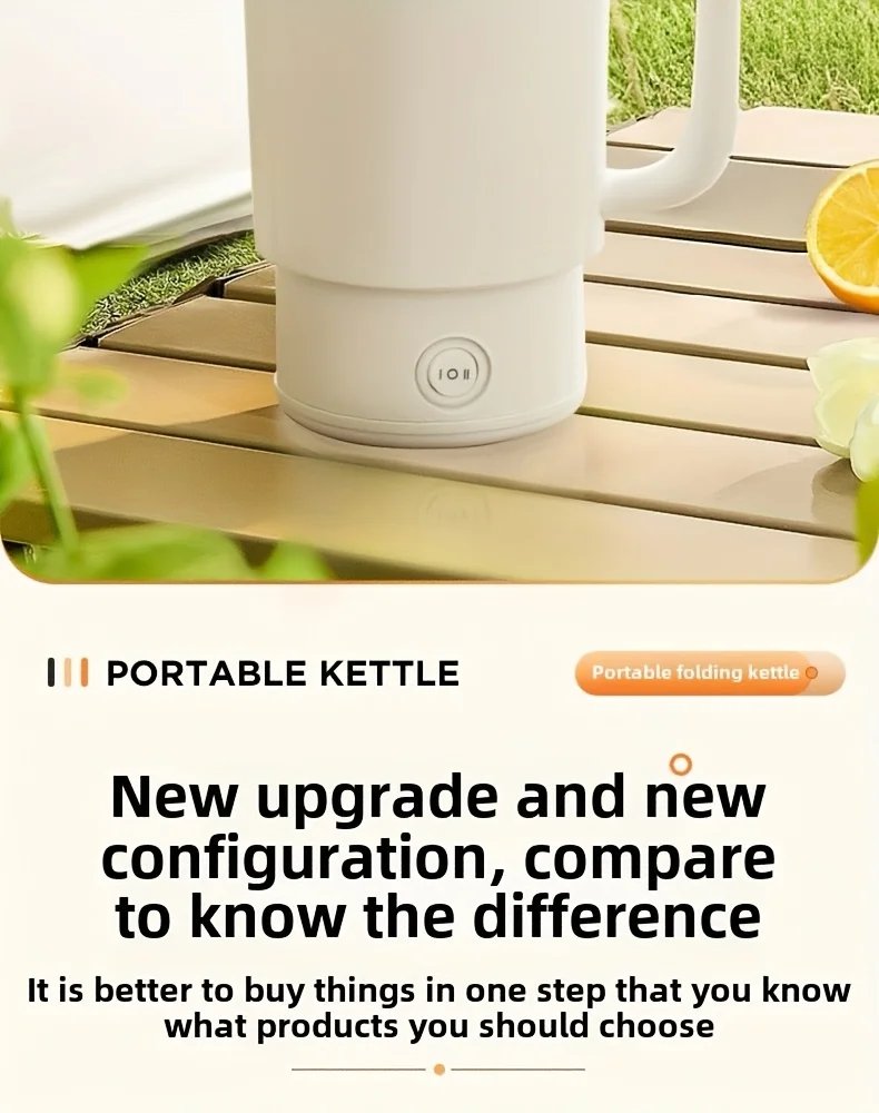 Travel Folding Kettle Outdoor Portable Small Folding Kettle 304 Stainless Steel Electric Kettle Boiler