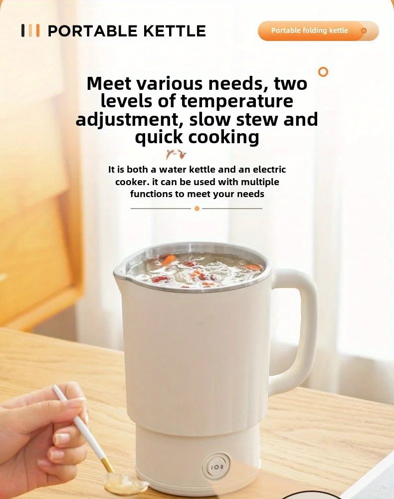 Travel Folding Kettle Outdoor Portable Small Folding Kettle 304 Stainless Steel Electric Kettle Boiler