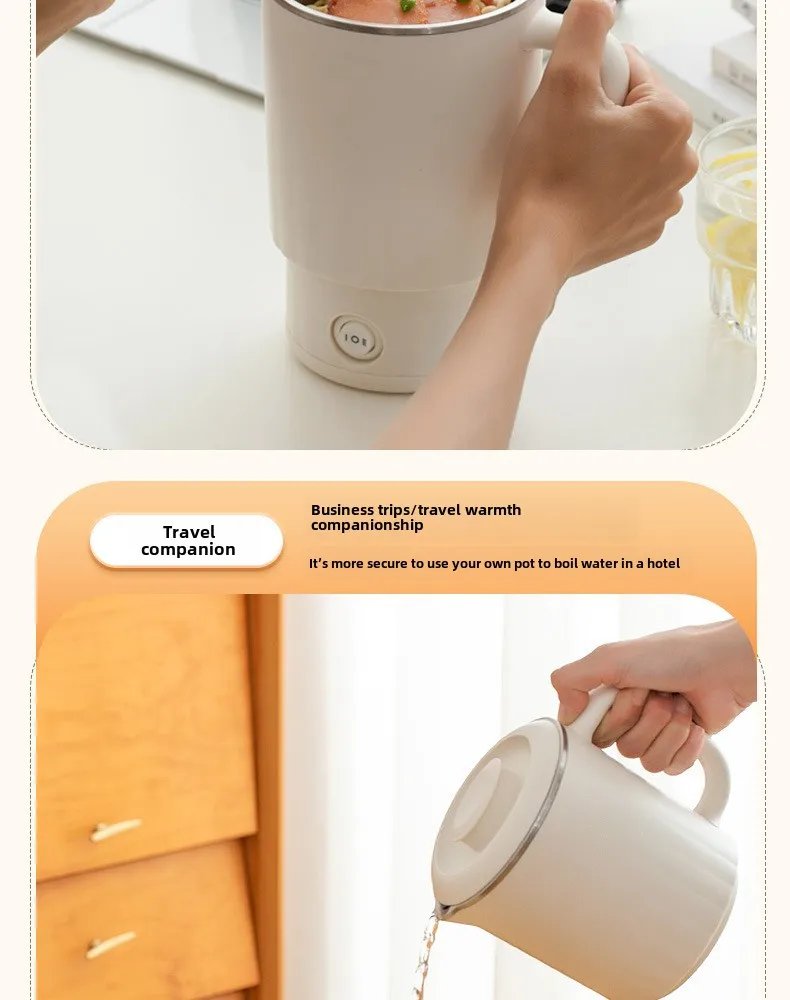 Travel Folding Kettle Outdoor Portable Small Folding Kettle 304 Stainless Steel Electric Kettle Boiler