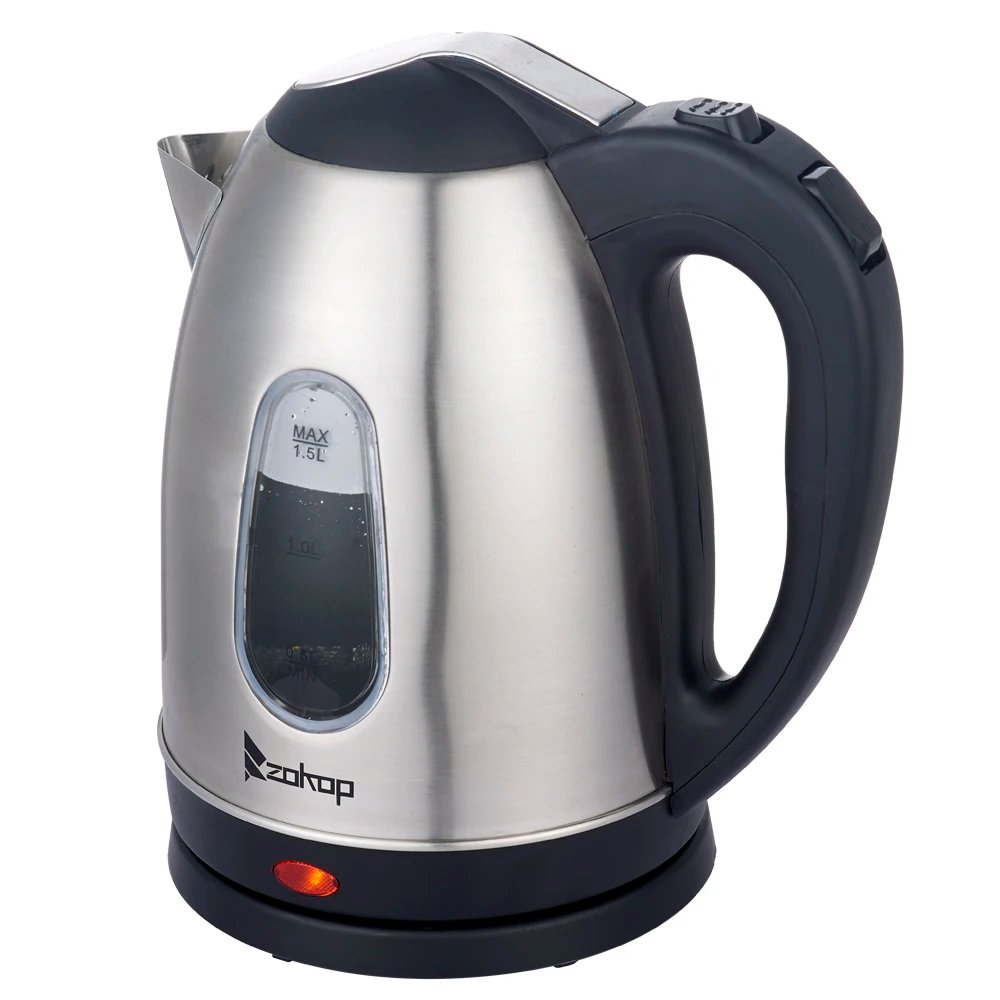 1.5L stainless steel electric kettle Silver gray Base Separation Desion Rust-resistant Durable for Home Office During Travel