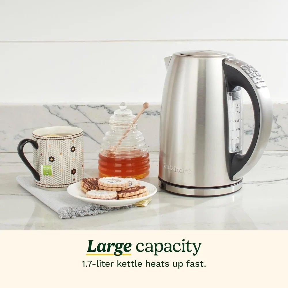 1.7-Liter Stainless Steel Cordless Electric Kettle with 6 Preset Temperatures