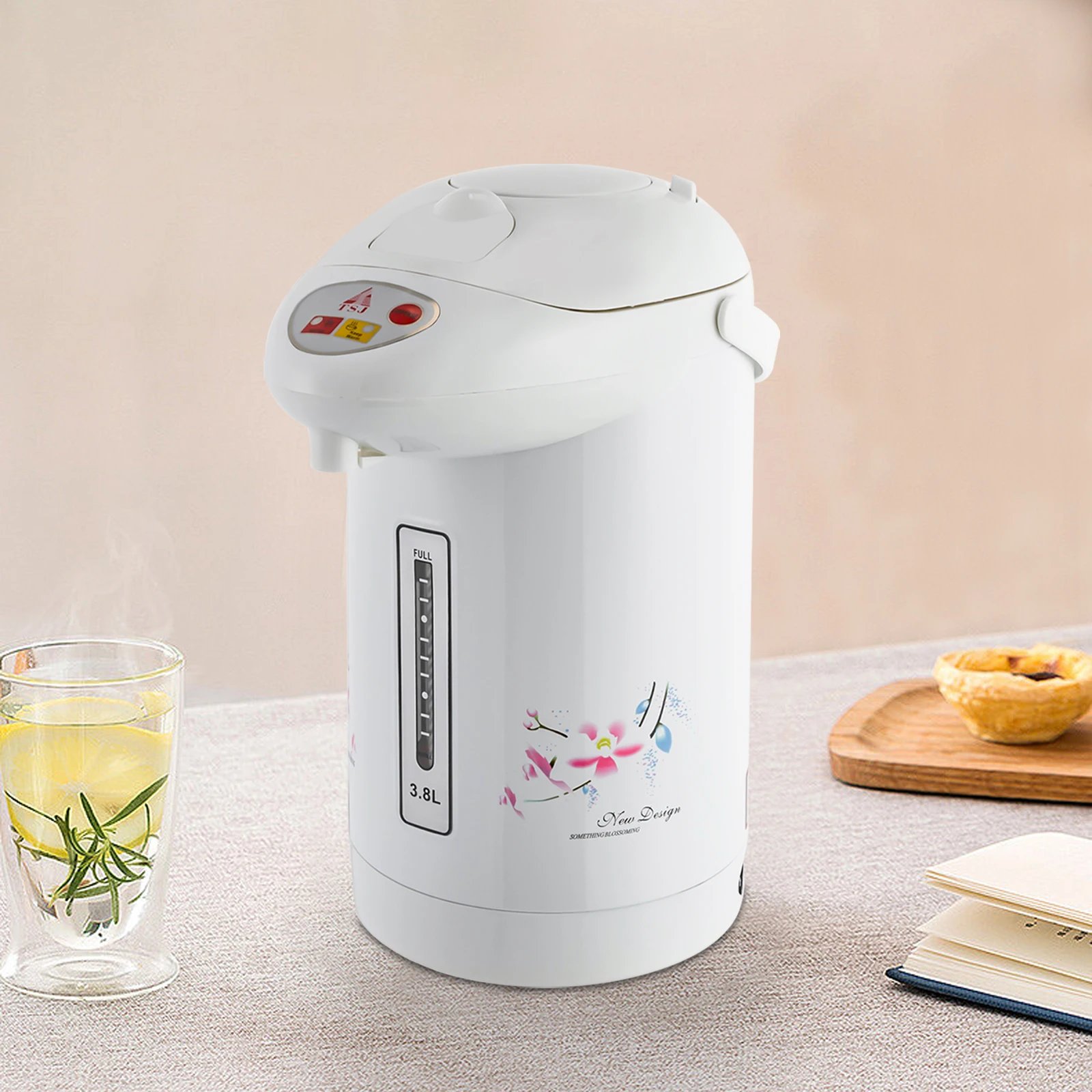 125Oz Electric Kettle, Stainless Steel, Smart Boil & Keep Warm Features, Compact, Portable for Home Use