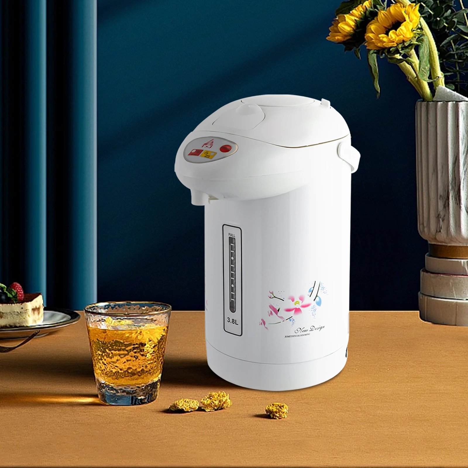 125Oz Electric Kettle, Stainless Steel, Smart Boil & Keep Warm Features, Compact, Portable for Home Use