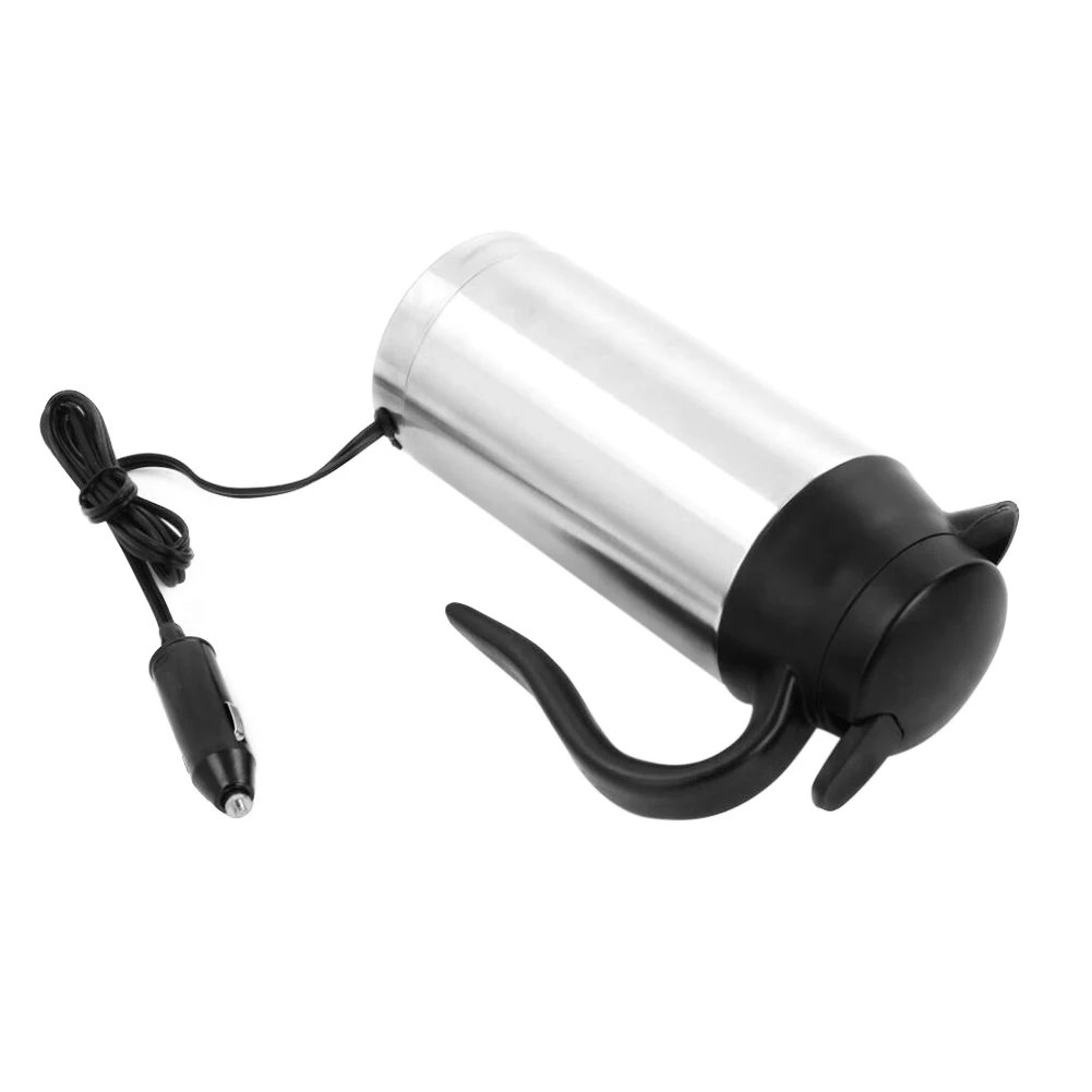 12V 24V Electric Heating Car Kettle Camping Travel Kettle Water Coffee Milk Thermal Mug 750/450ML Heating Cup Stainless Steel