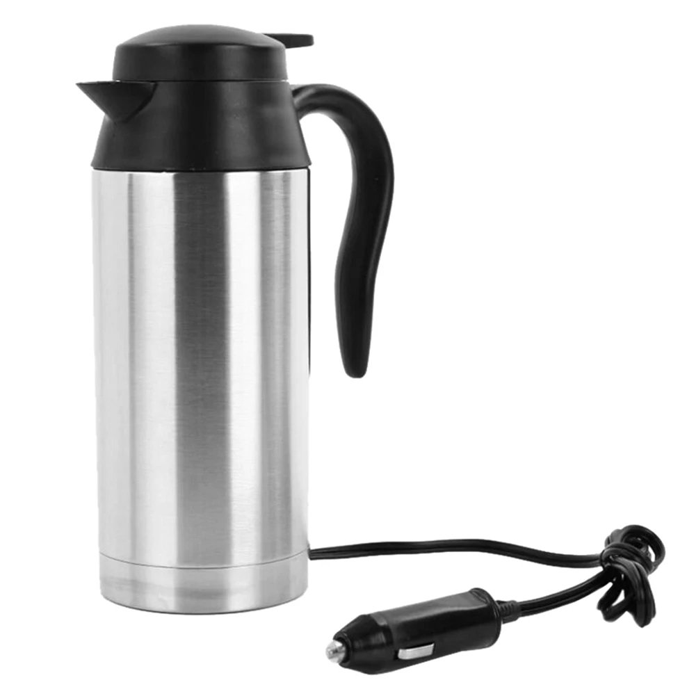 12V 24V Electric Heating Car Kettle Camping Travel Kettle Water Coffee Milk Thermal Mug 750/450ML Heating Cup Stainless Steel