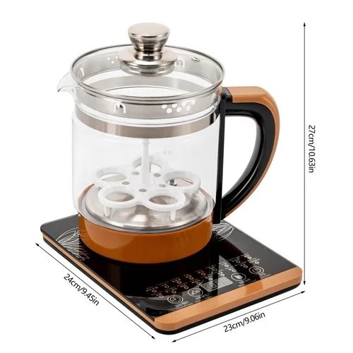 1.8L Electric Glass Tea Kettle - Multifunction Hot Water Boiler with Keep Warm & 6 Temp Settings, BPA-Free  glass teapot