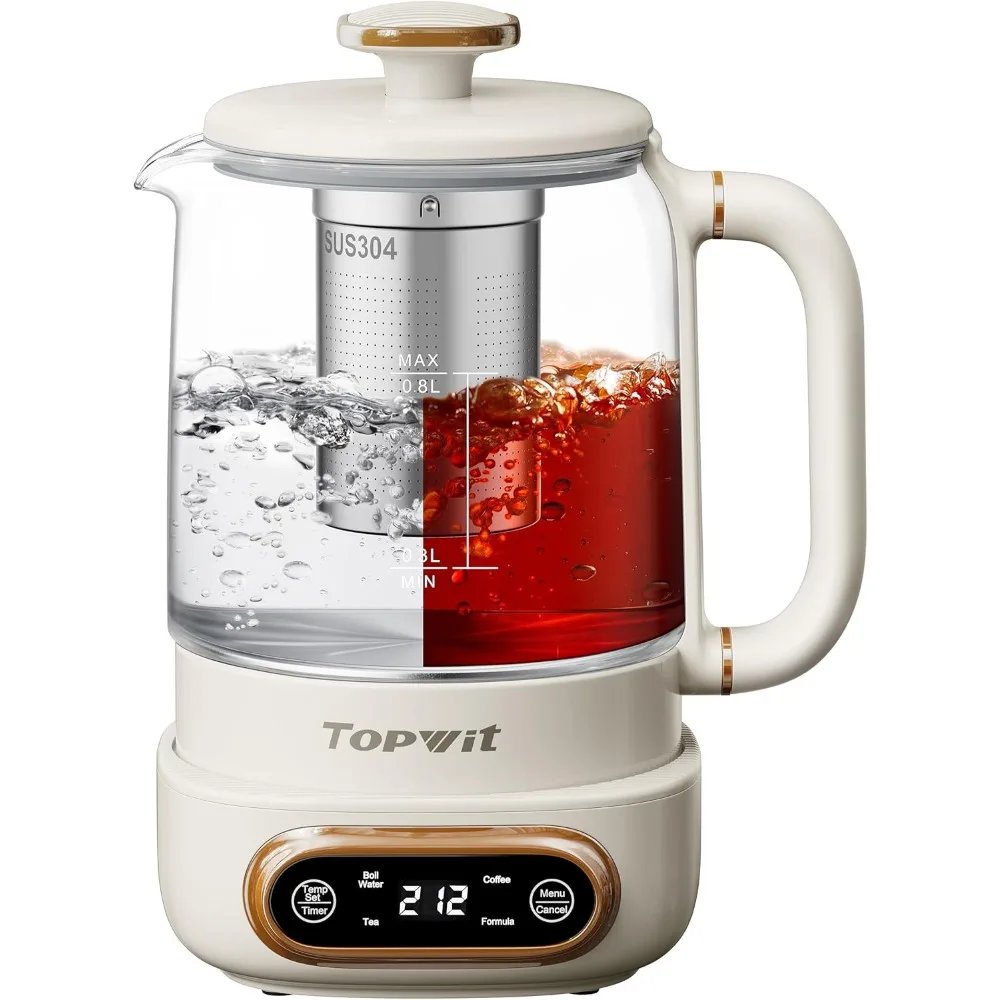 Electric Tea Kettle, 11 Temperature Control & 4 Presets Glass Kettle with Removable Infuser, 0.8L Electric Kettle for Coffee