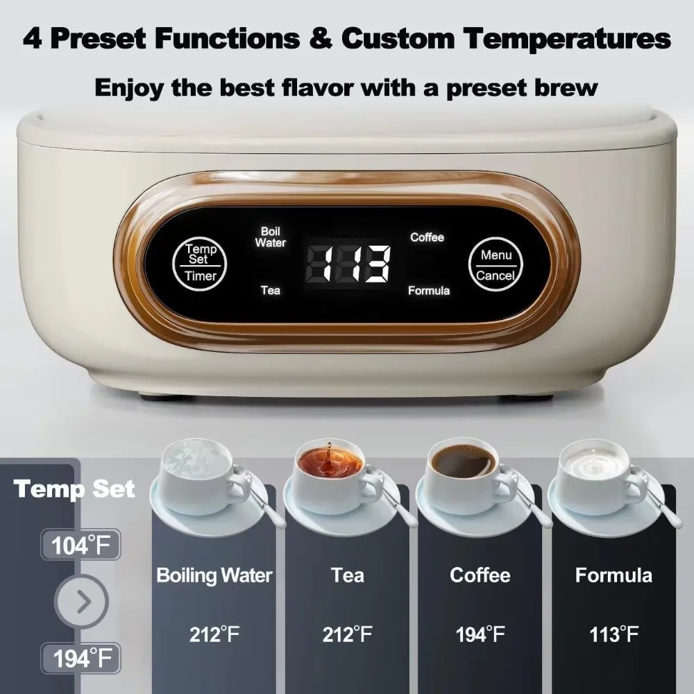 Electric Tea Kettle, 11 Temperature Control & 4 Presets Glass Kettle with Removable Infuser, 0.8L Electric Kettle for Coffee