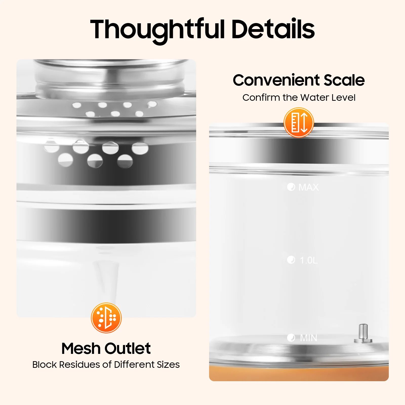 1.8L 110V beauty gauge health pot glass flower teapot multi-function tea maker electric kettle 800W