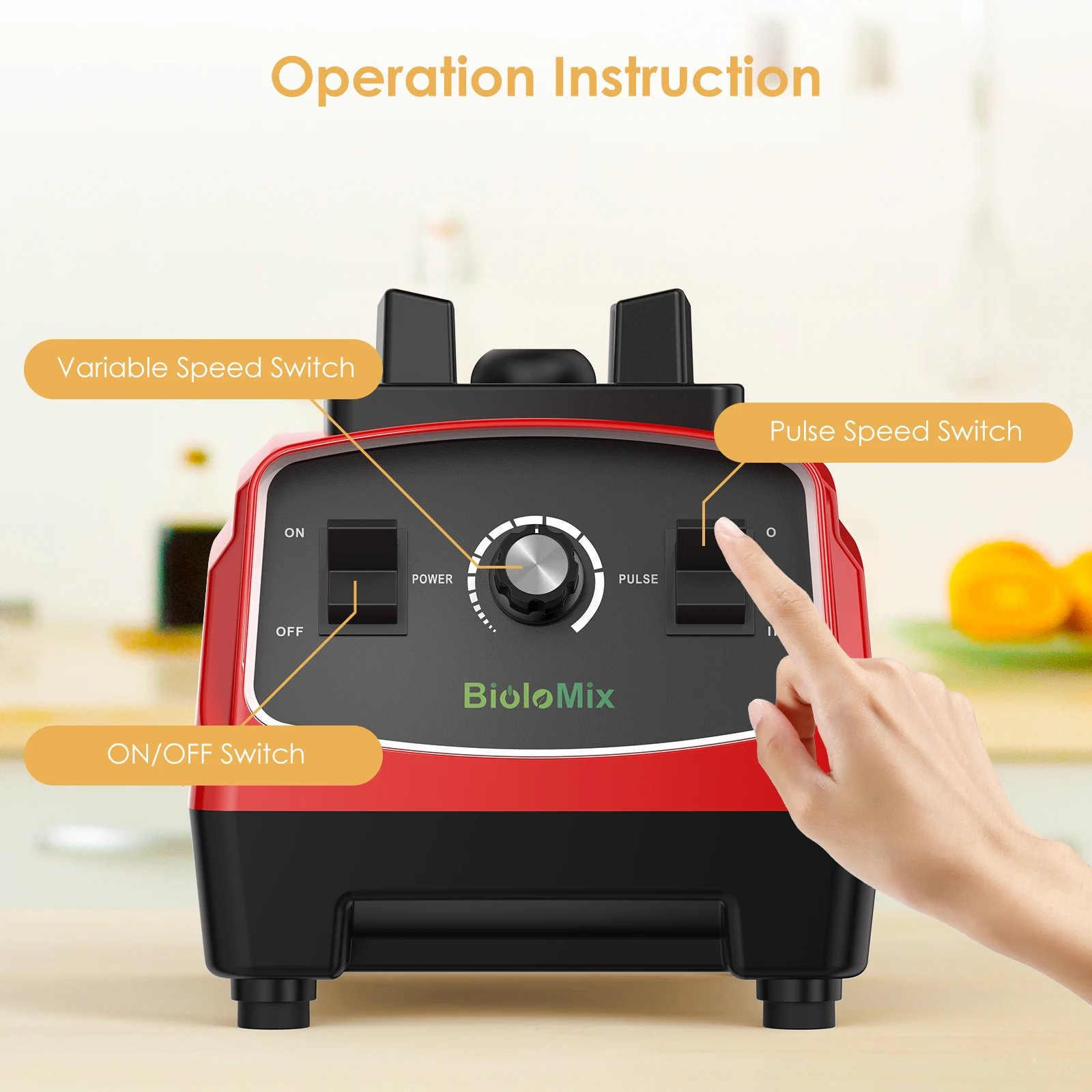 BPA Free 3HP 2200W Heavy Duty Commercial Grade Blender Mixer Juicer High Power Food Processor Ice Smoothie Bar Fruit Blender