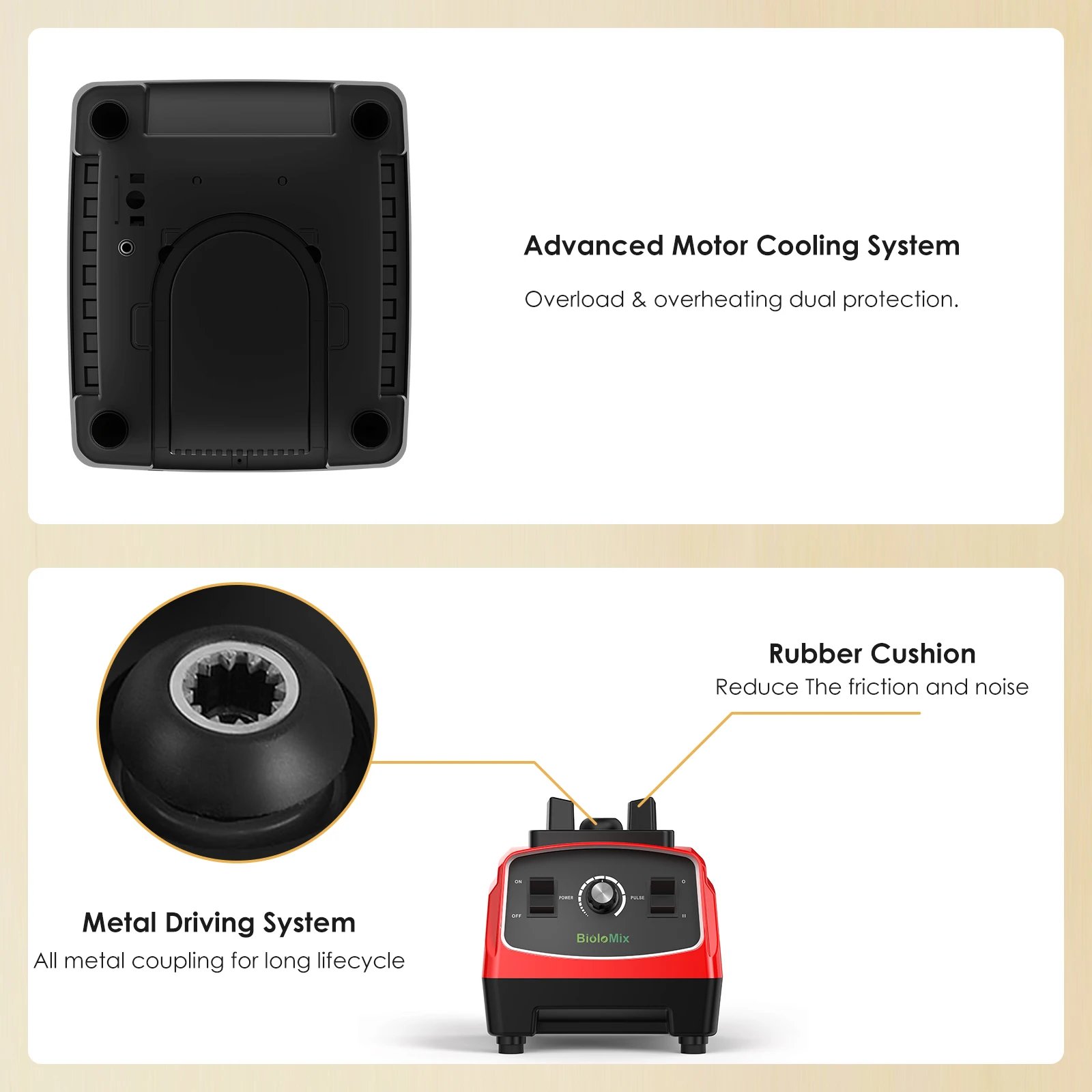 BPA Free 3HP 2200W Heavy Duty Commercial Grade Blender Mixer Juicer High Power Food Processor Ice Smoothie Bar Fruit Blender