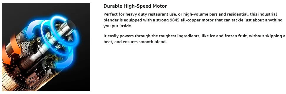Commercial Quiet Shield Blender 2200W Professional Blenders 2.2L/ 74oz BPA-Free Pitcher for Ice Crushing, Shakes and Smoothies