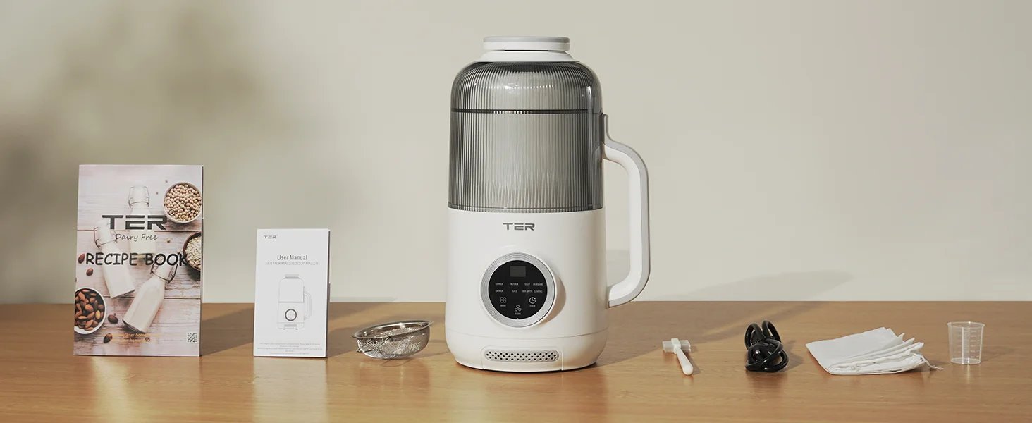 10-in-1 Multifunctional Nut Milk Maker 40oz Electric Blender Machine for Homemade Almond Oat Soy Juice Soup Soybean Milk Maker