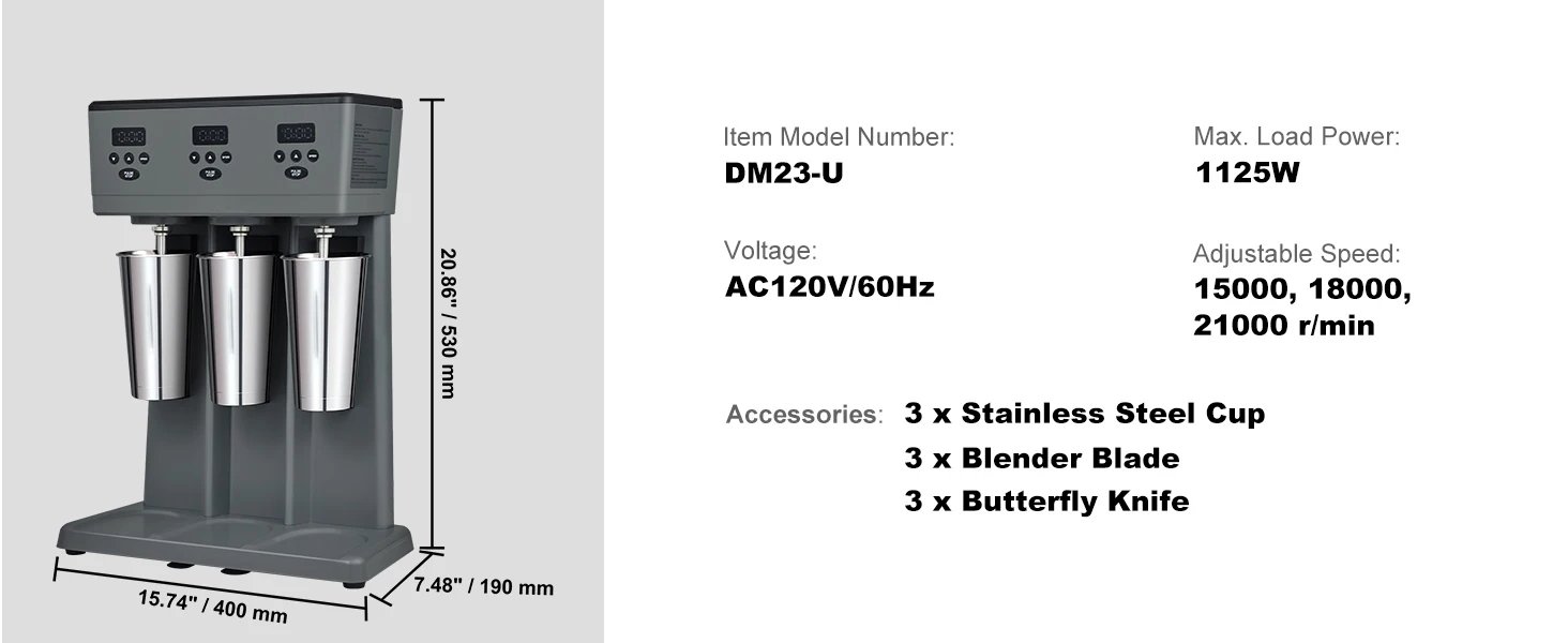 SucceBuy Milkshake Maker, 375W x 2 Electric Milkshake Machine, Commercial Double Heads Drink Mixer Blender