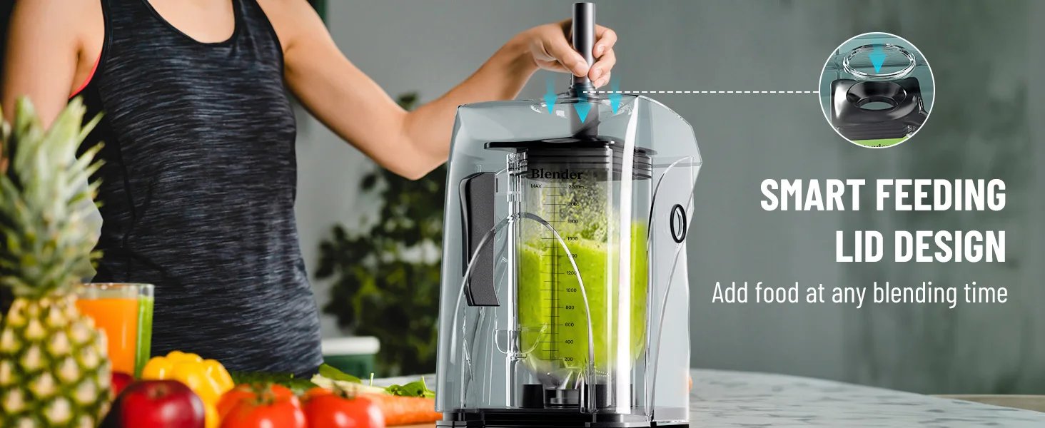WantJoin Commercial Professional Blender With Shield Quiet Sound Enclosure 2200W Industries Strong and Quiet,Self-Cleaning WantJoin Commercial Professional Blender With Shield Quiet Sound Enclosure 2200W Industries Strong and Quiet,Self-Cleaning