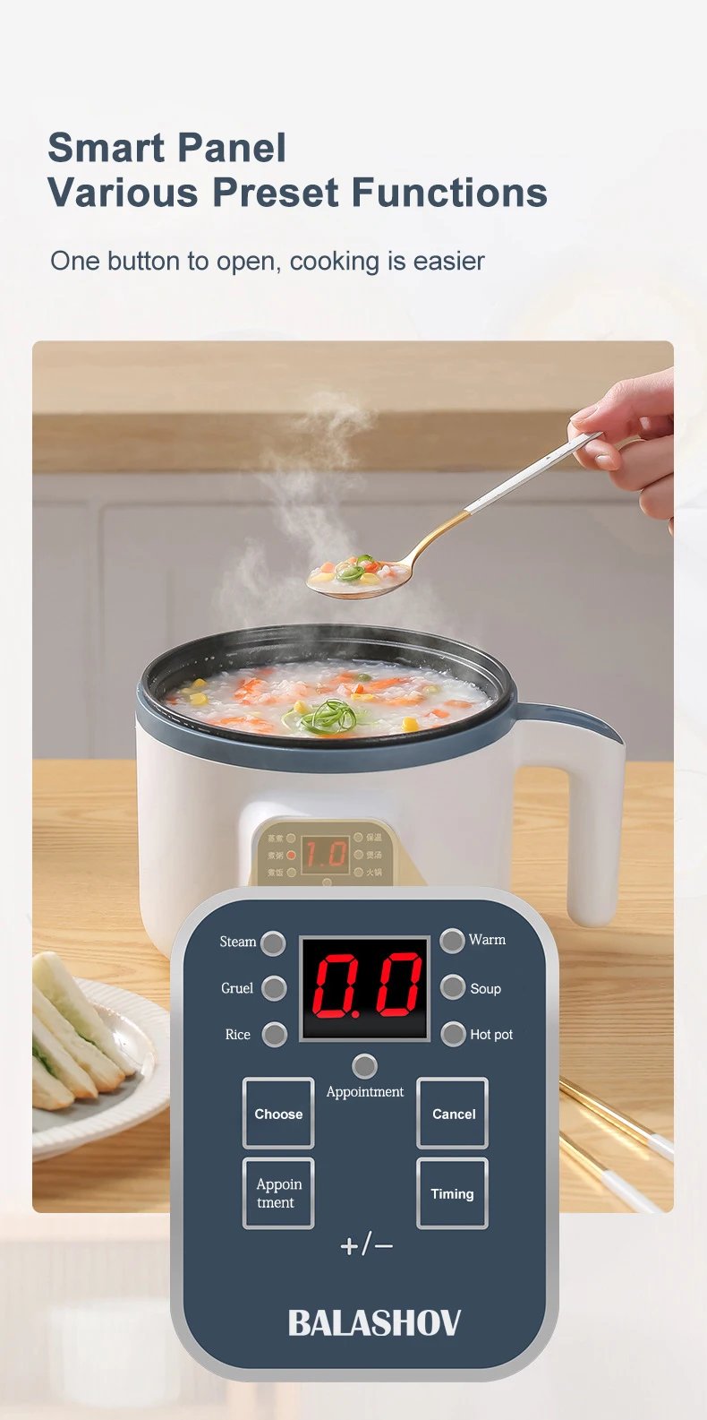 Electric Rice Cooker 110V/220V Multi cooker Single Double Layer Mini Non-Stick Smart Mechanical Hotpot for Kitchen and Home