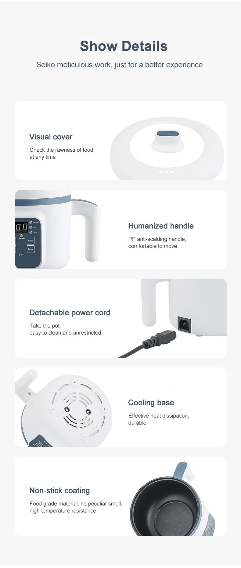 Electric Rice Cooker 110V/220V Multi cooker Single Double Layer Mini Non-Stick Smart Mechanical Hotpot for Kitchen and Home