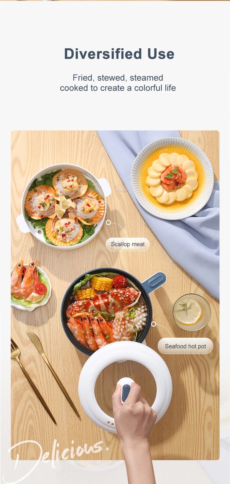 Electric Rice Cooker 110V/220V Multi cooker Single Double Layer Mini Non-Stick Smart Mechanical Hotpot for Kitchen and Home