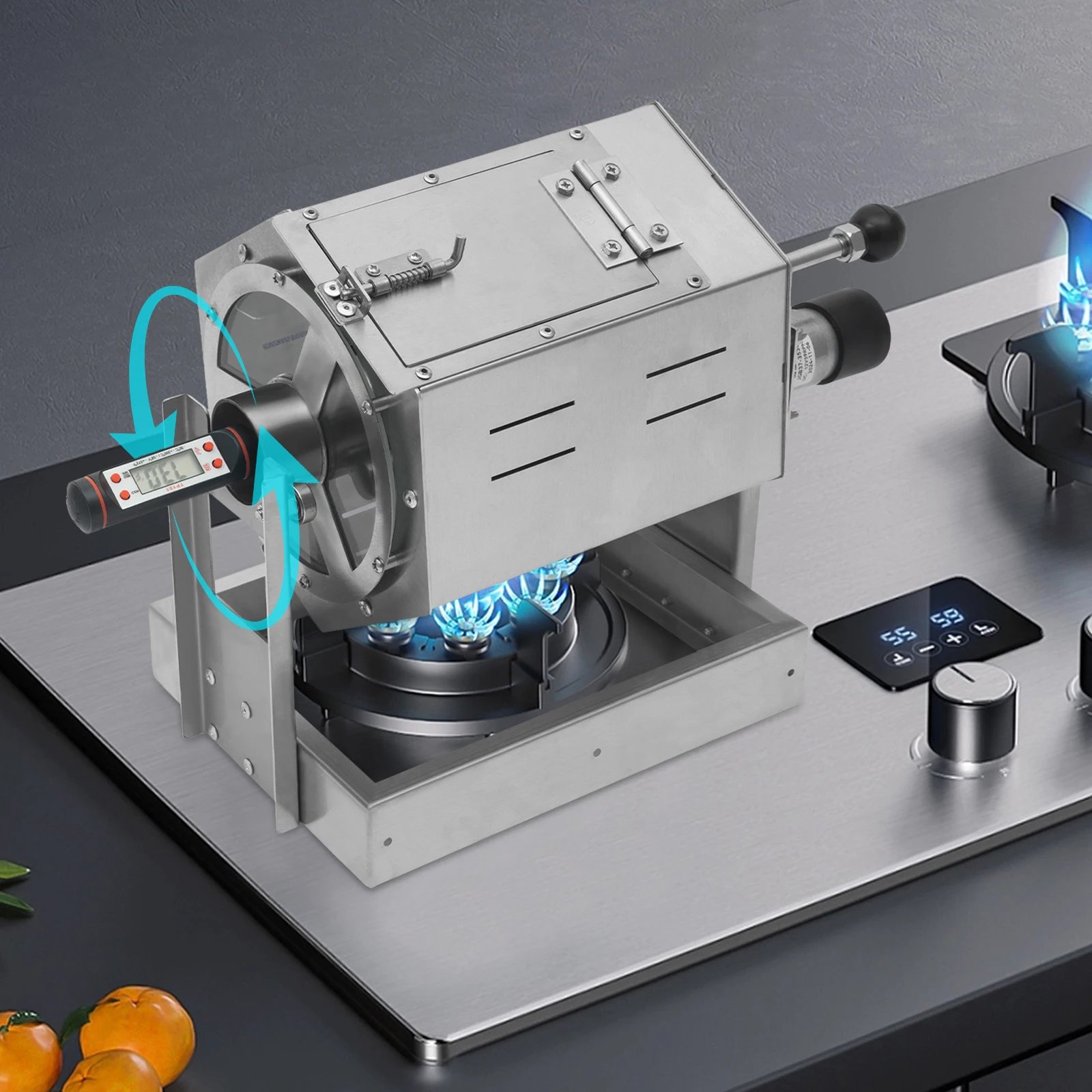 25W Coffee Bean Roaster Coffee Bean Baker Gas Burner Drum Type Coffee Roasting Machine