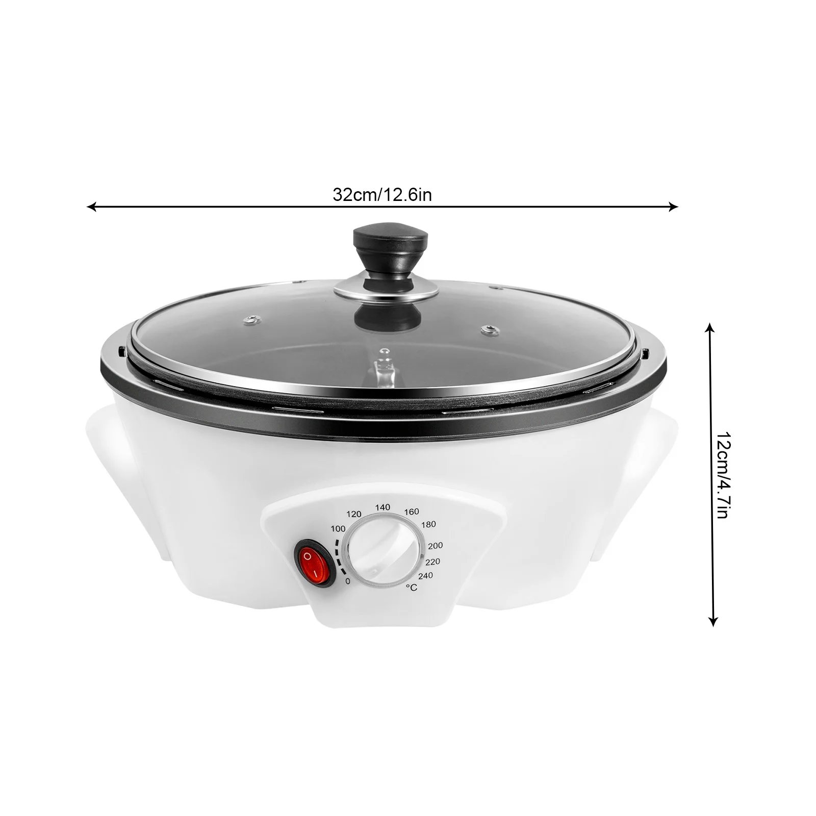 800w Coffee Roaster 110v Us Plug 1.1lbs Capacity 32-464℉ Pp Glass Non-Stick Suitable For Homes Coffee Shops Milk Tea Shops