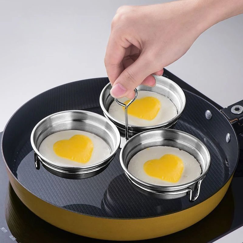 Stainless Steel Egg Poacher Poaching Pan Mould Omelette Egg Steamer Steamed Egges Mold Hoousehold Kitchen Cooking Tool Gadget