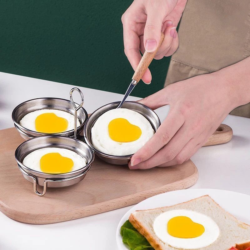Stainless Steel Egg Poacher Poaching Pan Mould Omelette Egg Steamer Steamed Egges Mold Hoousehold Kitchen Cooking Tool Gadget