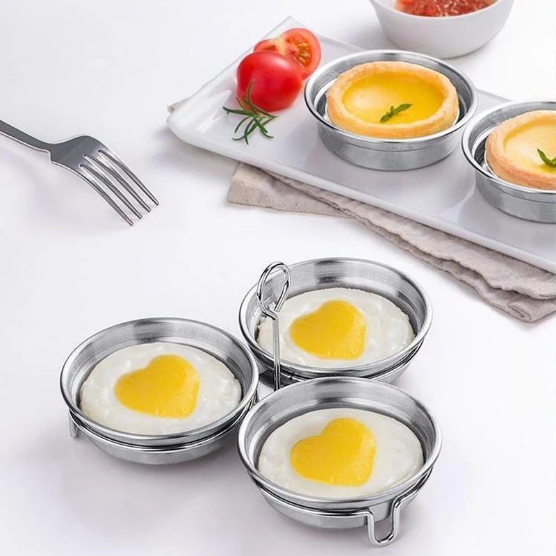 Stainless Steel Egg Poacher Poaching Pan Mould Omelette Egg Steamer Steamed Egges Mold Hoousehold Kitchen Cooking Tool Gadget