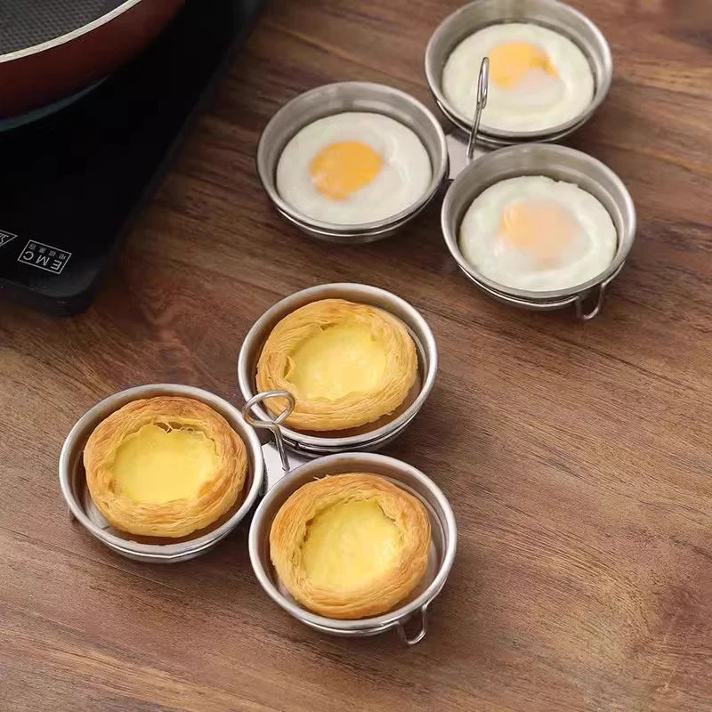 Stainless Steel Egg Poacher Poaching Pan Mould Omelette Egg Steamer Steamed Egges Mold Hoousehold Kitchen Cooking Tool Gadget