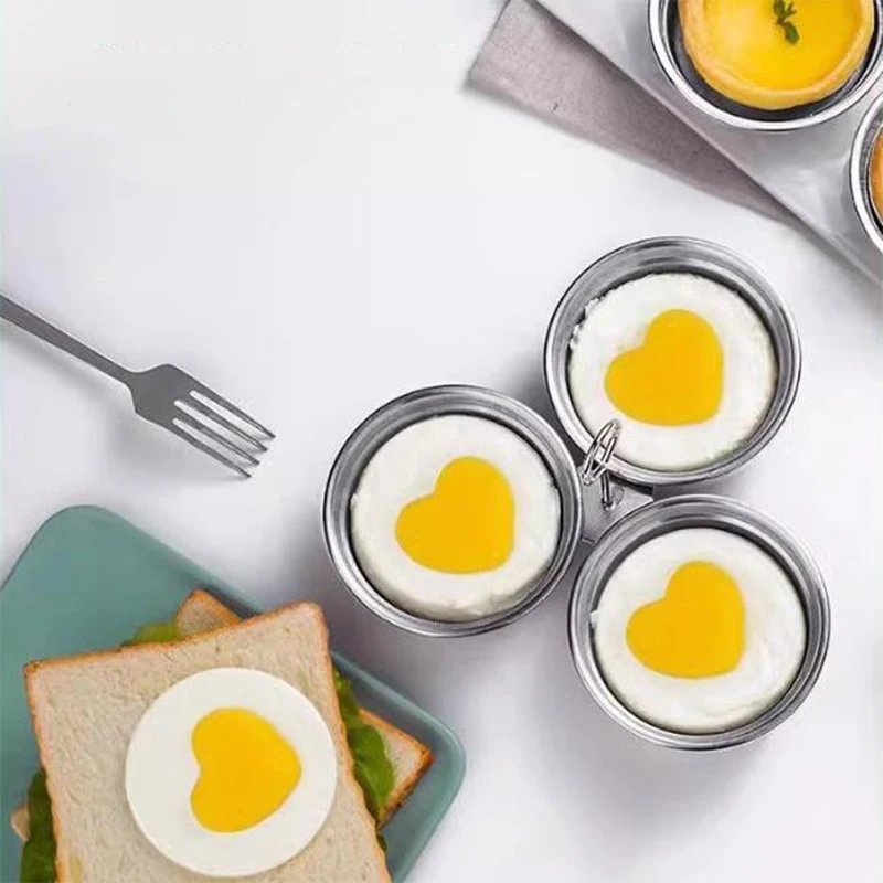 Stainless Steel Egg Poacher Poaching Pan Mould Omelette Egg Steamer Steamed Egges Mold Hoousehold Kitchen Cooking Tool Gadget