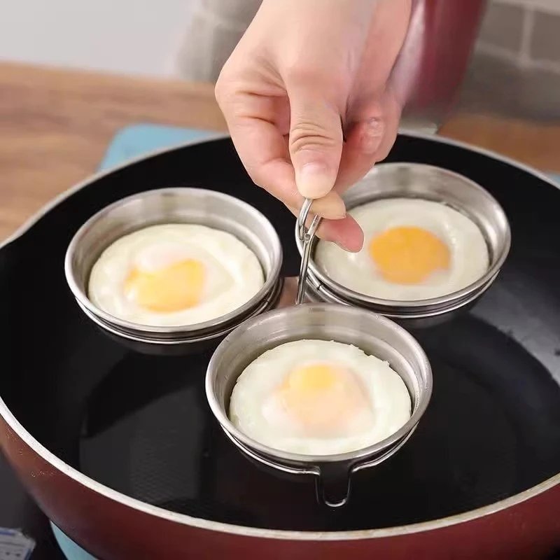 Stainless Steel Egg Poacher Poaching Pan Mould Omelette Egg Steamer Steamed Egges Mold Hoousehold Kitchen Cooking Tool Gadget