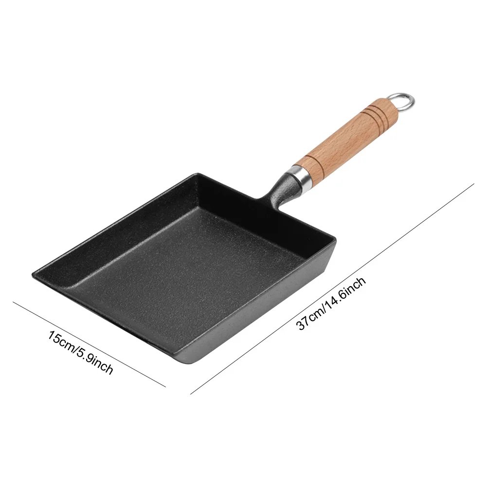 Cast Iron Non Stick Pan Mini Egg Frying Japanese Thickened Pot Non-Stick Tamagoyaki Frying Pan for Home Kitchen Cooking