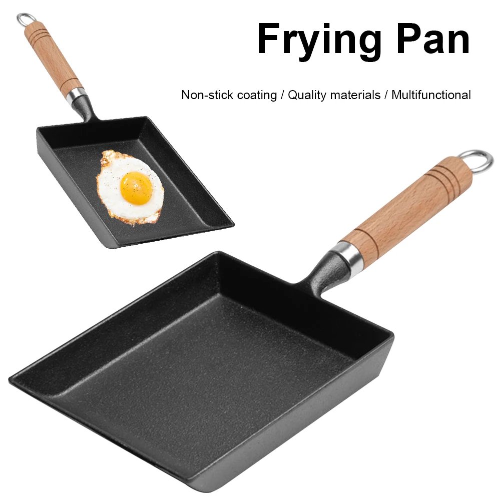 Cast Iron Non Stick Pan Mini Egg Frying Japanese Thickened Pot Non-Stick Tamagoyaki Frying Pan for Home Kitchen Cooking
