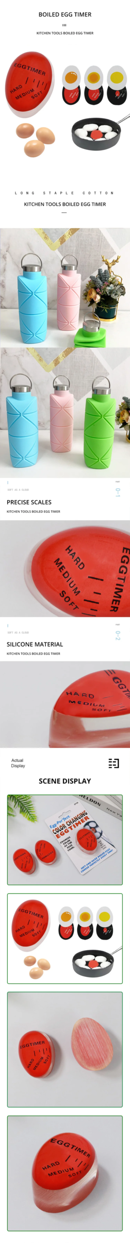 1pcs Egg Color Changing Timer Eco-Friendly Resin Egg Timer Red Timer Tools Yummy Soft Hard Boiled Eggs Cooking