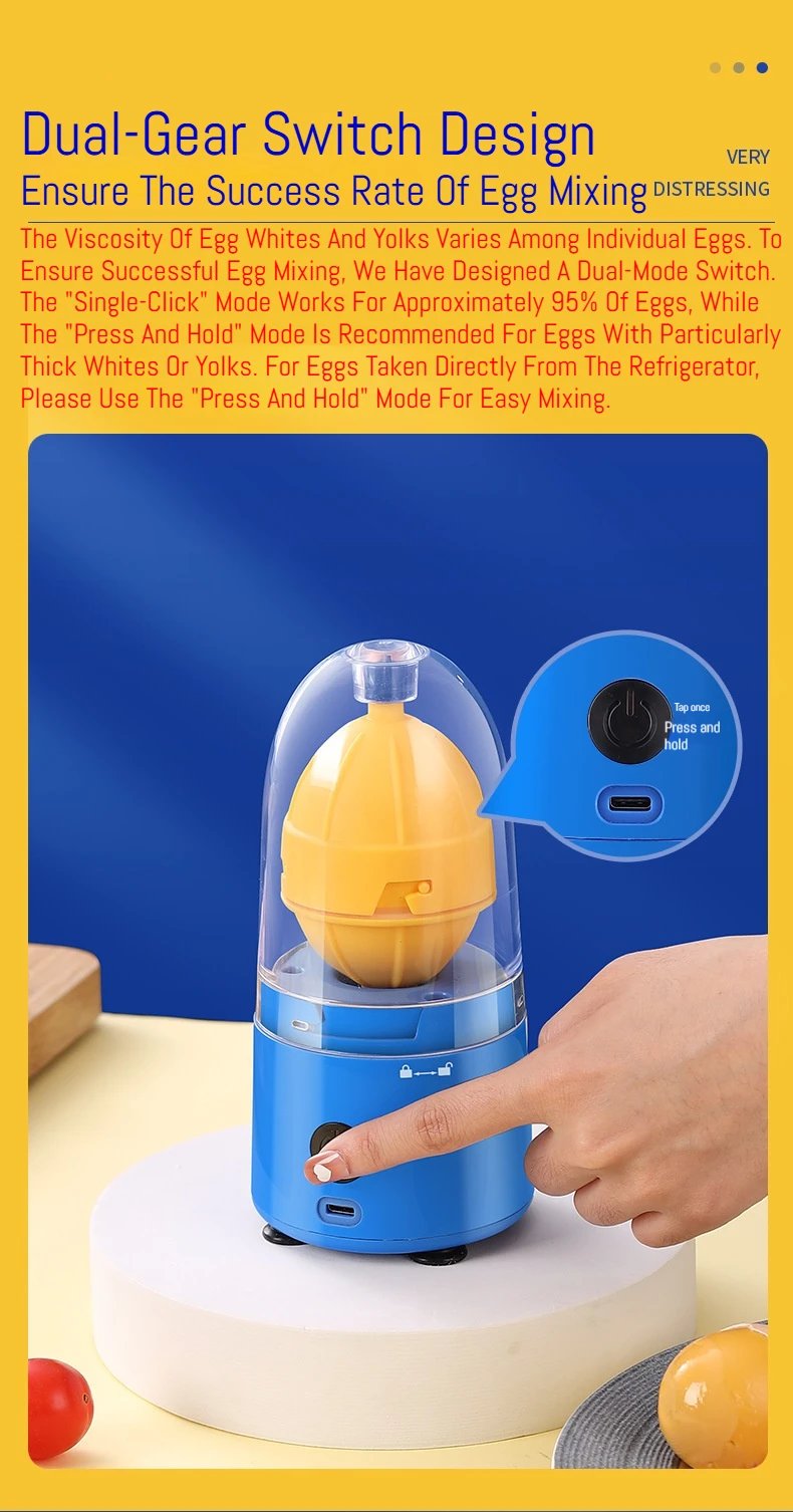 Electric Egg Yolk Mixer Egg Yolk and Egg White Mixer USB Rechargeable Egg White Mixer Automatic Egg White Mixer Shaker