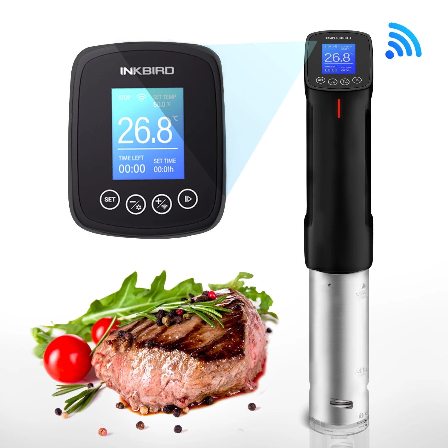 INKBIRD US Stock WiFi Sous Vide Machine US Plug Sous Vide Cooker APP Remote Control with Recipes Alarms Timer For Cooking Meat