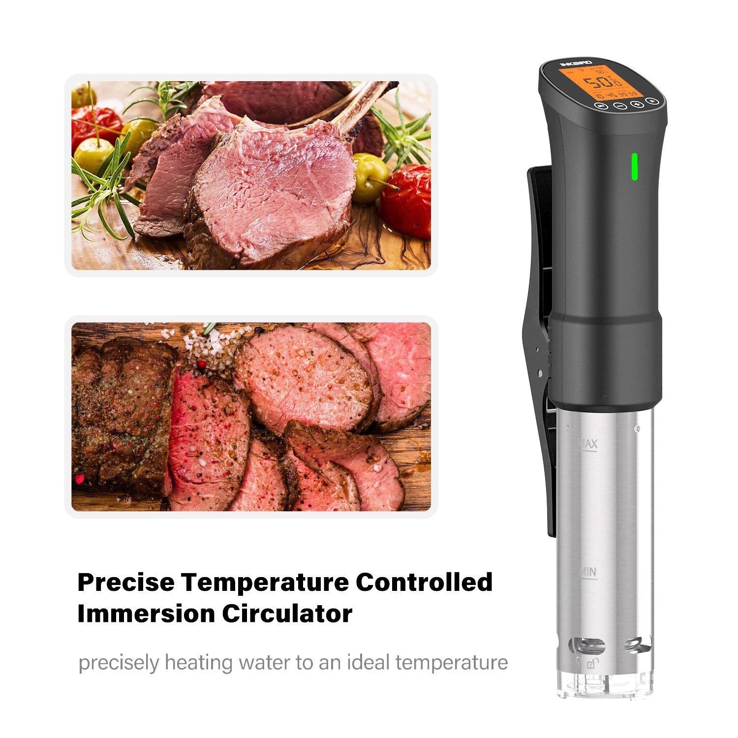 INKBIRD US Stock WiFi Sous Vide Machine US Plug Sous Vide Cooker APP Remote Control with Recipes Alarms Timer For Cooking Meat
