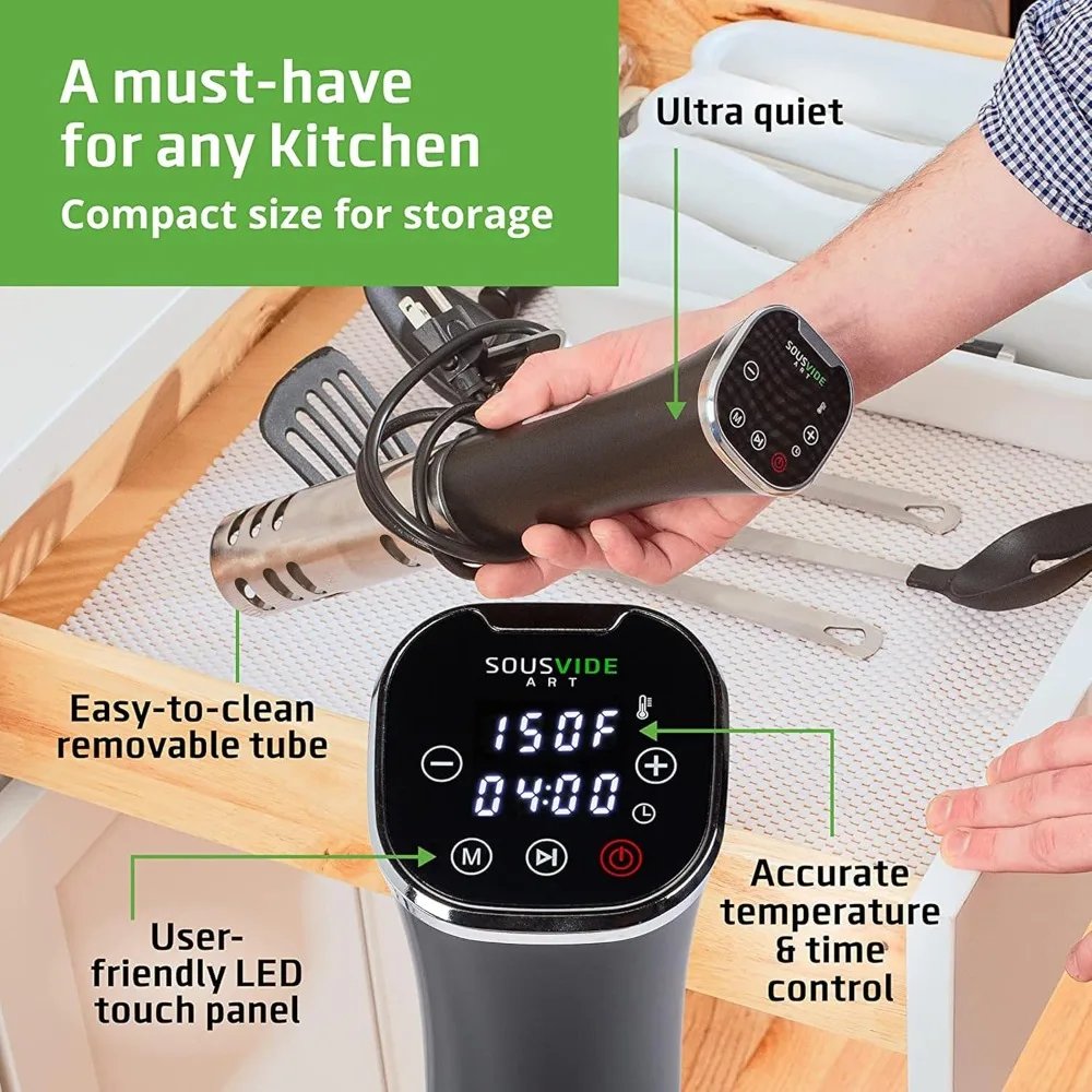Popular Sous Vide Immersion Cooker Kit - Machine with Digital Timer, Temp Control, 30 Bags, Vacuum Pump, Suvee Cooker Gift