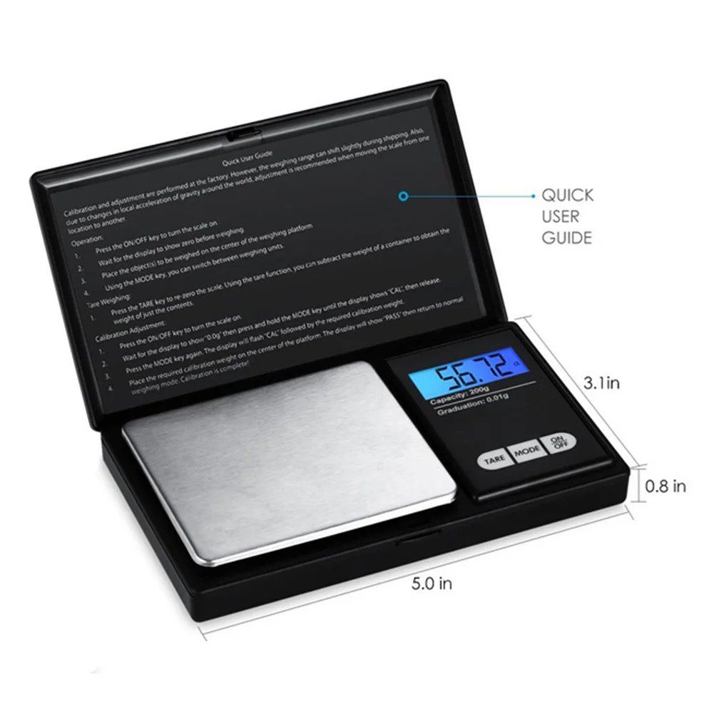 1kg/0.1g Gold Jewellery Weighing Scales Back-lit LCD Display Digital Scale High Precision Scale Auto Off for Jewelry Measurement