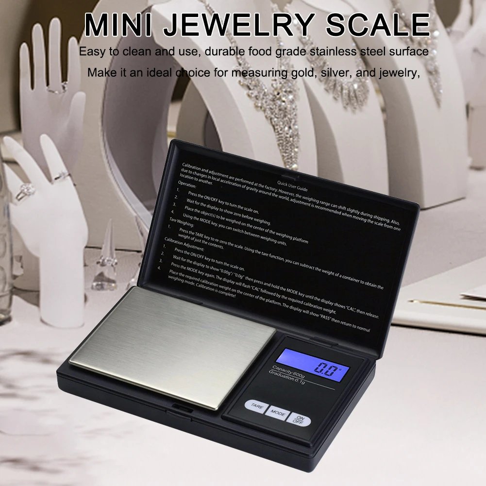 1kg/0.1g Gold Jewellery Weighing Scales Back-lit LCD Display Digital Scale High Precision Scale Auto Off for Jewelry Measurement