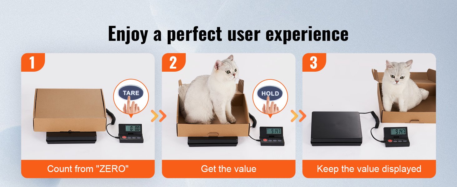 SucceBuy 110 lbs Digital Postal Shipping Scale with Timer 90&deg; Foldable LCD Screen AC/DC Powered Package Scale for Laggage Home