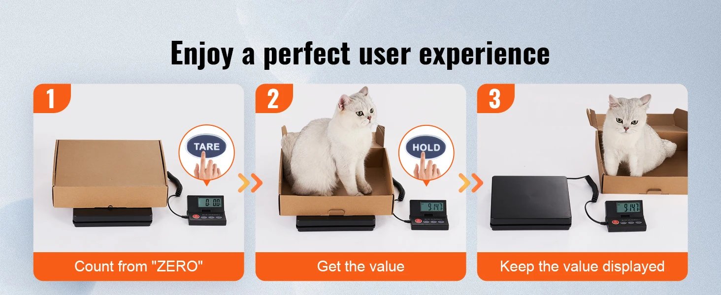 SucceBuy 110 lbs Digital Postal Shipping Scale with Timer 90&deg; Foldable LCD Screen AC/DC Powered Package Scale for Laggage Home