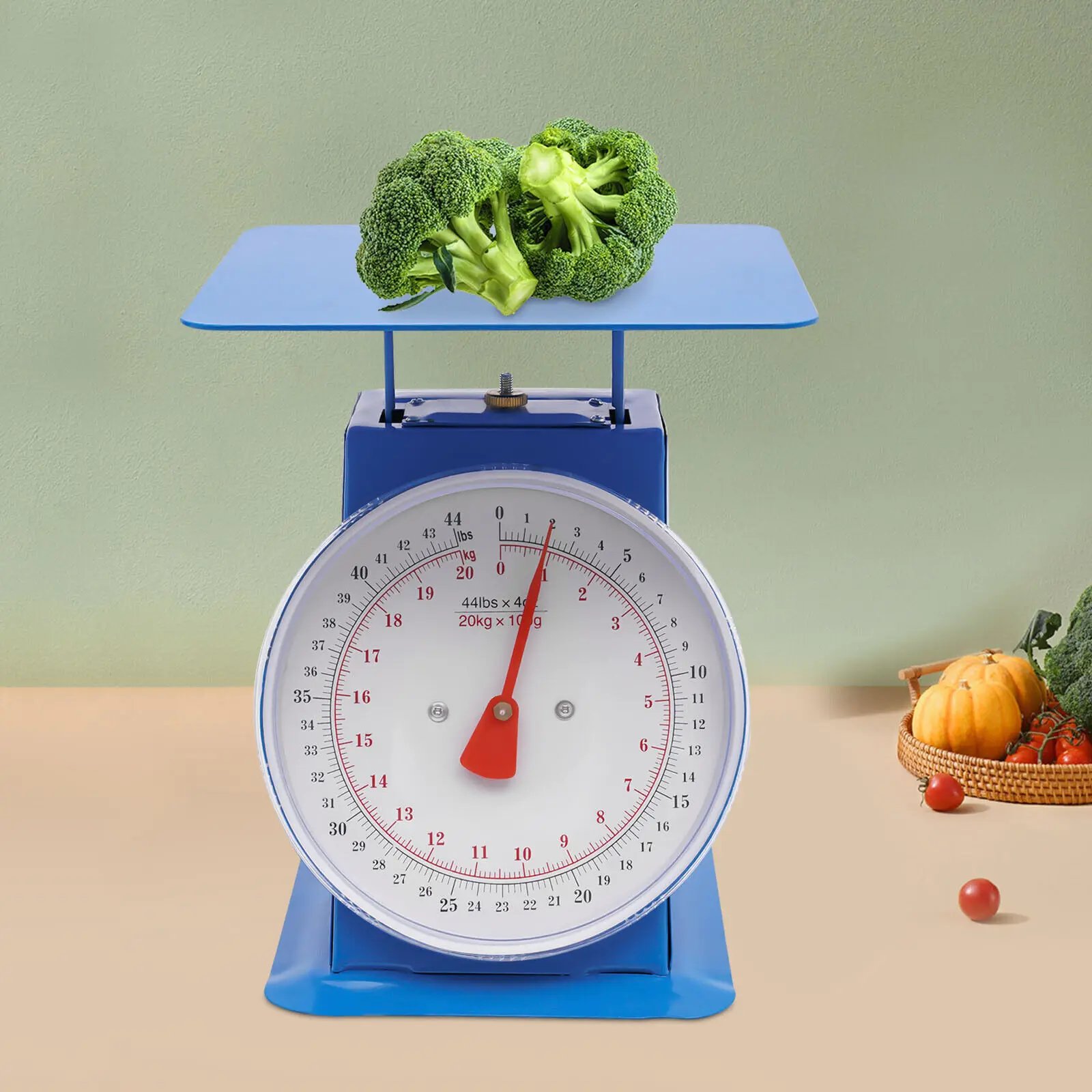 20kg/44lb Dual-Scale Mechanical Spring Scale: Portable & Accurate for Home & Industrial Use