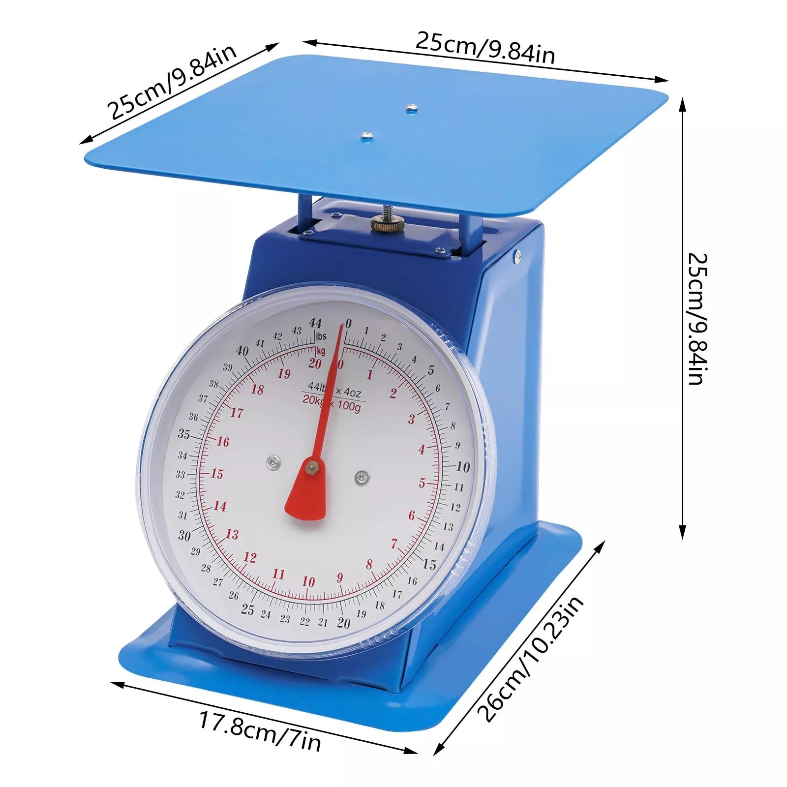 20kg/44lb Dual-Scale Mechanical Spring Scale: Portable & Accurate for Home & Industrial Use