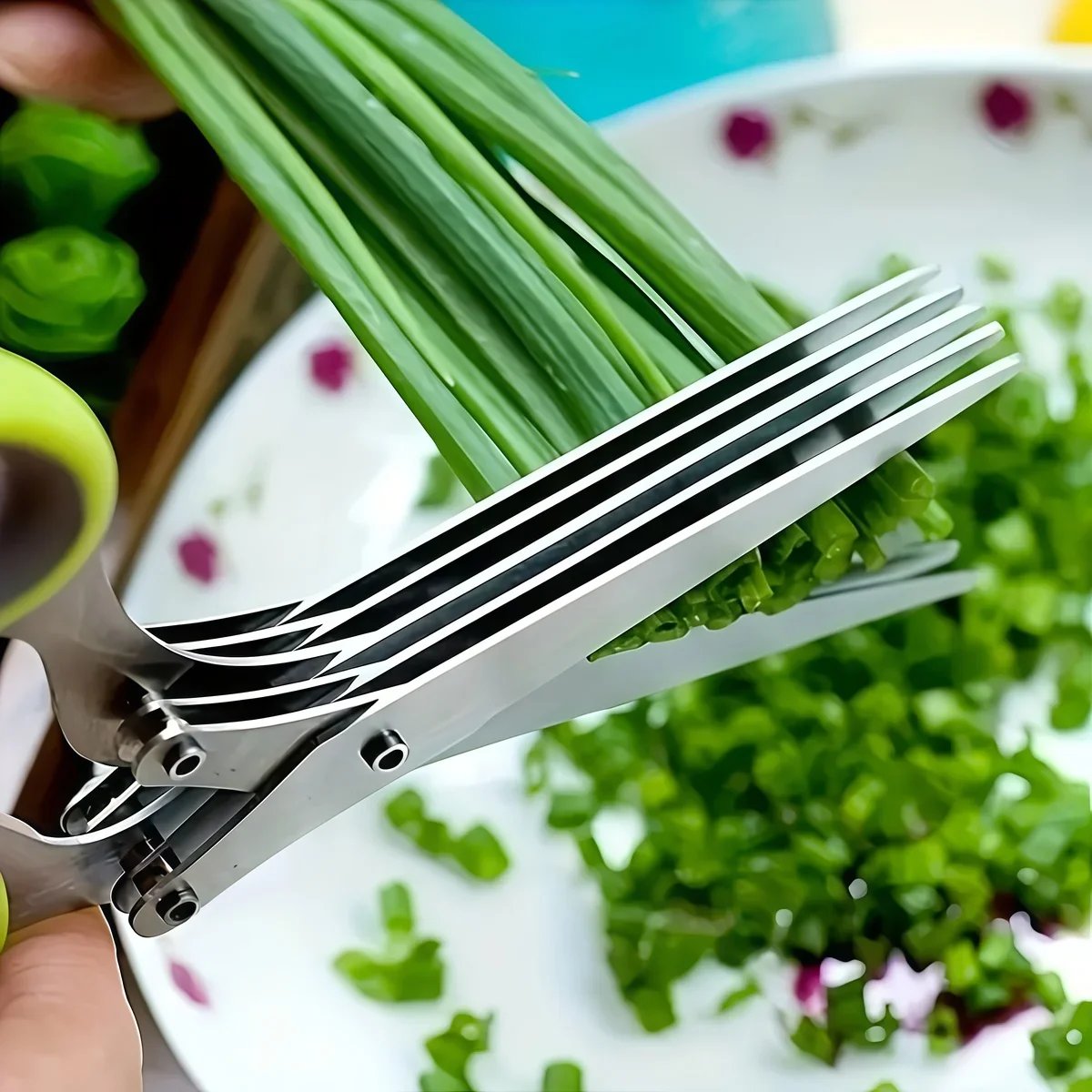 Forged Stainless Steel Ambidextrous Kitchen Scissors 5 Layered Ultra Sharp Versatile Onion Herb Shredder Durable Easy Clean
