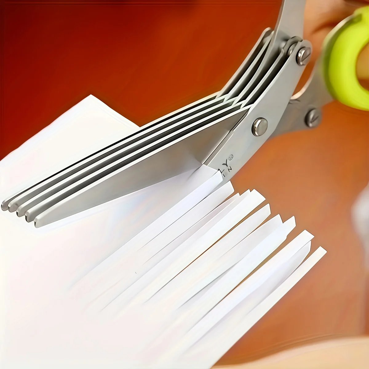 Forged Stainless Steel Ambidextrous Kitchen Scissors 5 Layered Ultra Sharp Versatile Onion Herb Shredder Durable Easy Clean