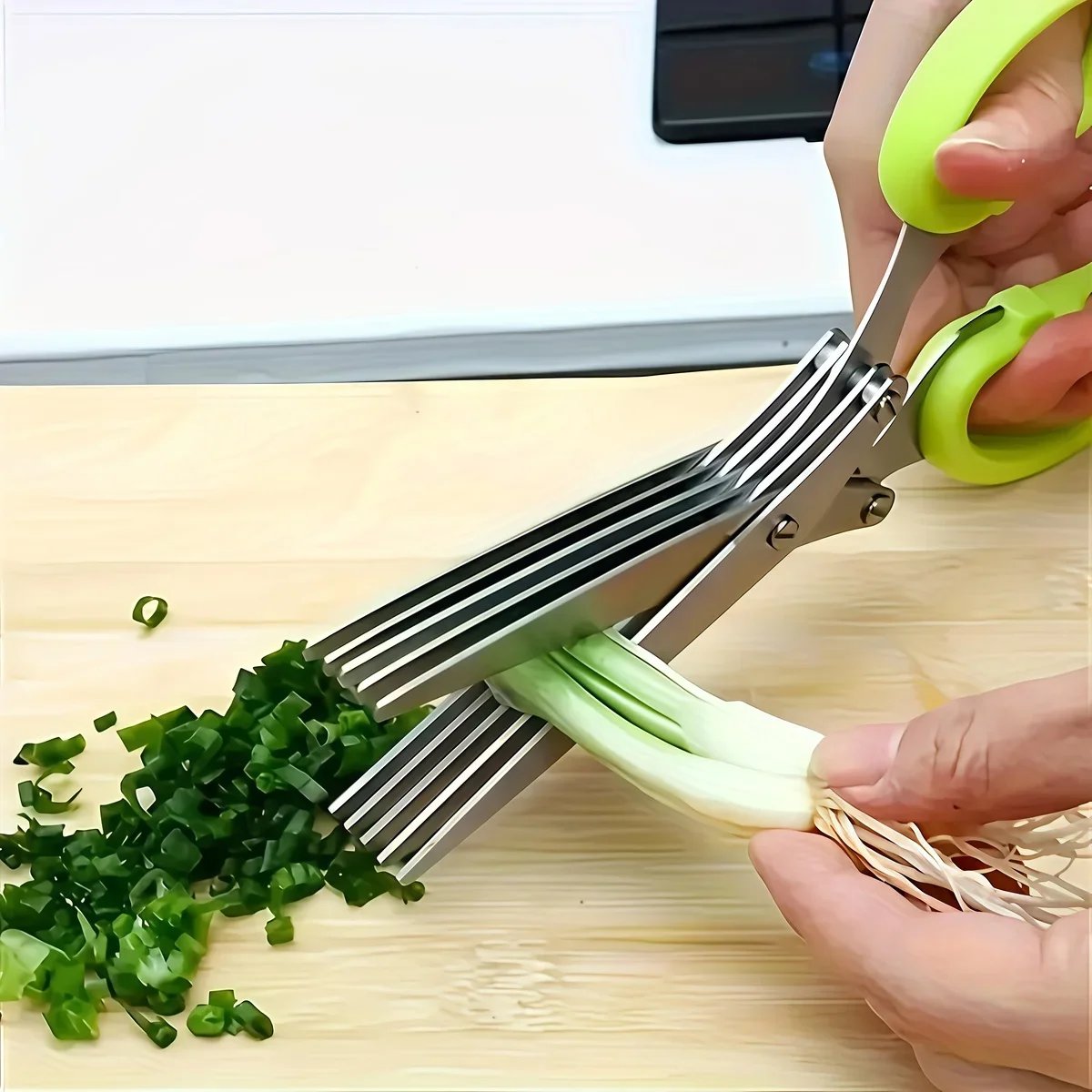 Forged Stainless Steel Ambidextrous Kitchen Scissors 5 Layered Ultra Sharp Versatile Onion Herb Shredder Durable Easy Clean