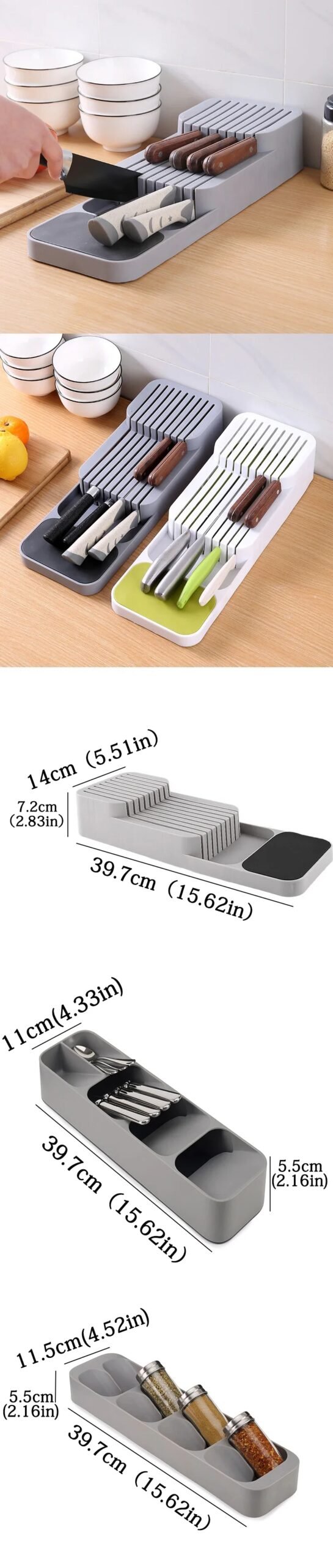 Kitchen Multi-purpose Cutlery Storage Tray Knife Holder Fork Spoon Classification Organizer Drawer Categorized Storage Boxes Kitchen Multi-purpose Cutlery Storage Tray Knife Holder Fork Spoon Classification Organizer Drawer Categorized Storage Boxes