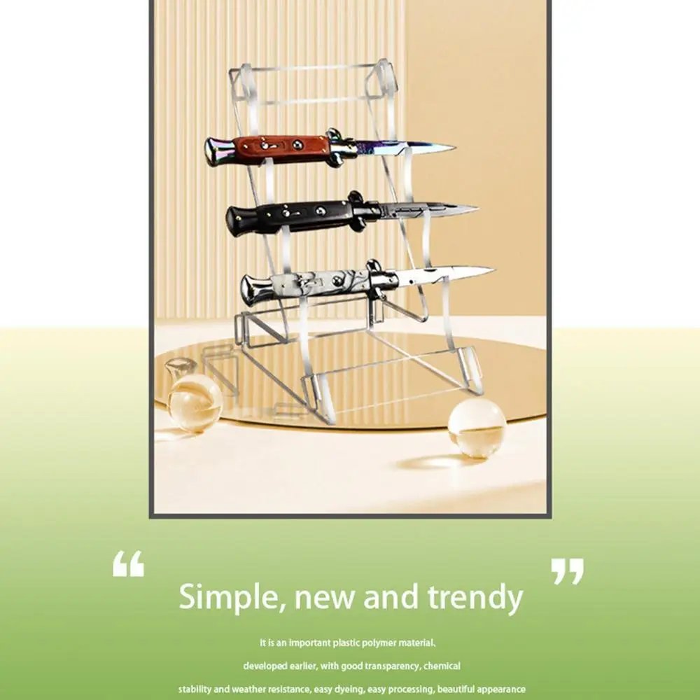 Acrylic Knives Stand Pocket Knives Holder With 3 Tier Knives Stand Display Rack Pocket Knives Storage Clear Heavy Duty For Knive