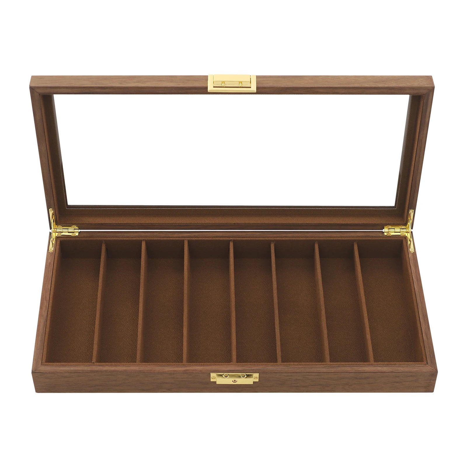 Knife Display Case Knife Storage Box Knife Display Case Organizer Collection Box Glass Metal Flannelette Walnut Color/Black