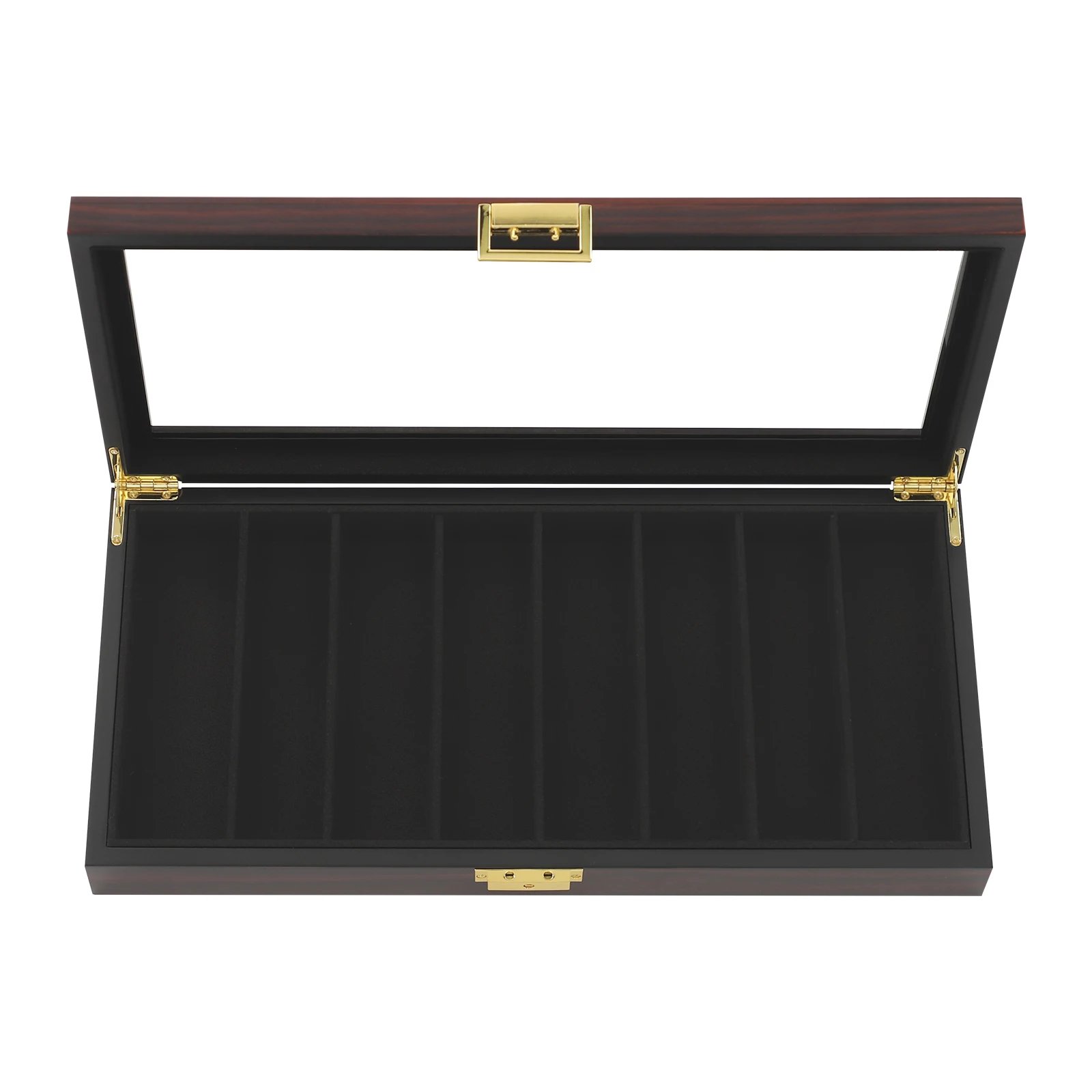 Knife Display Case Knife Storage Box Knife Display Case Organizer Collection Box Glass Metal Flannelette Walnut Color/Black